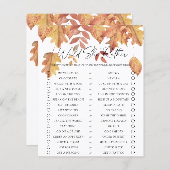 Skulle hon hellre leka - Fallande löv? (Fram/baksida)