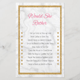 Skulle hon hellre Marble Guld Möhippa Game?