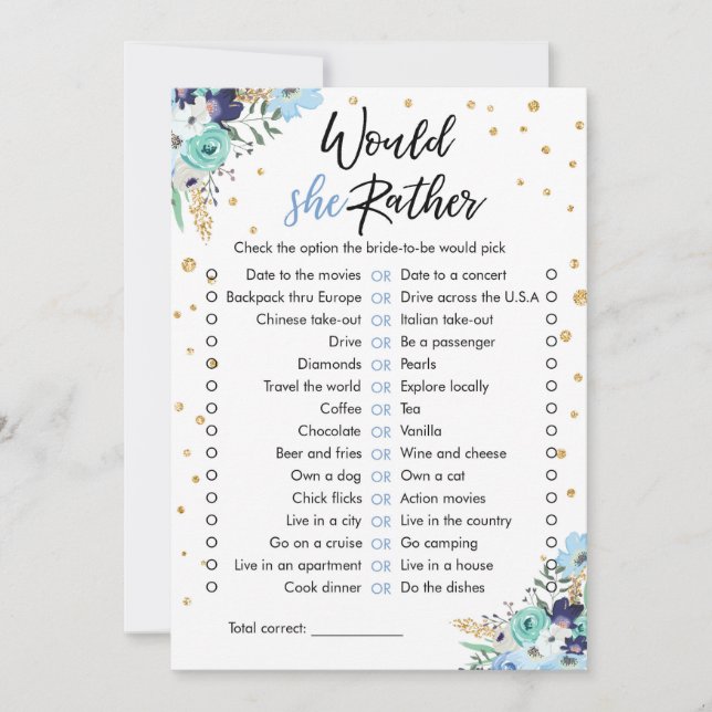 Skulle hon hellre Möhippa spela i blått? Inbjudningar (Framsida)