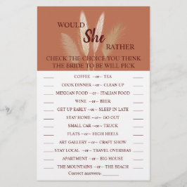 Skulle hon hellre pampas Möhippa Game Card? Flygblad