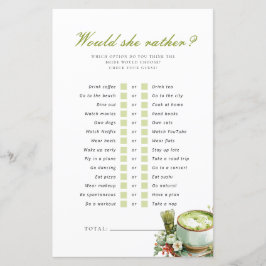 Skulle hon hellre Perfect Matcha Bröllopsduschspel