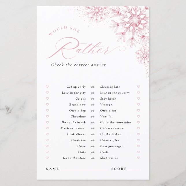 Skulle hon hellre rosa snö i kärlek bröllopsfest (Framsida)