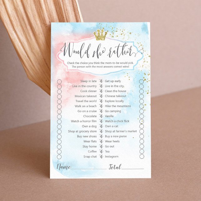 Skulle hon hellre se rosa Blue guld gender visa sp (Skapare uppladdad)