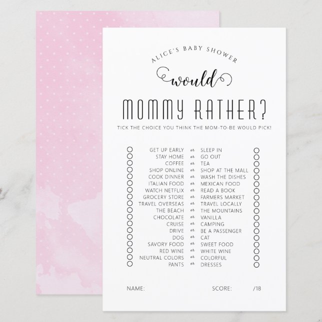 Skulle hon hellre spela babykläder? (Fram/baksida)