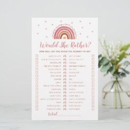 Skulle hon hellre spela Boho-regnbåge baby shower