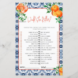 Skulle hon hellre? Spritz-Möhippa-spel