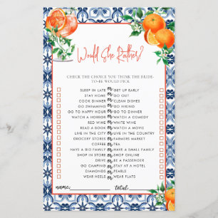 Skulle hon hellre? Spritz-Möhippa-spel