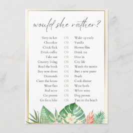 Skulle hon hellre vara tropisk Möhippa Game? Tilläggskort