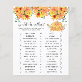 Skulle hon snarare - Pumpkin Baby Shower Game