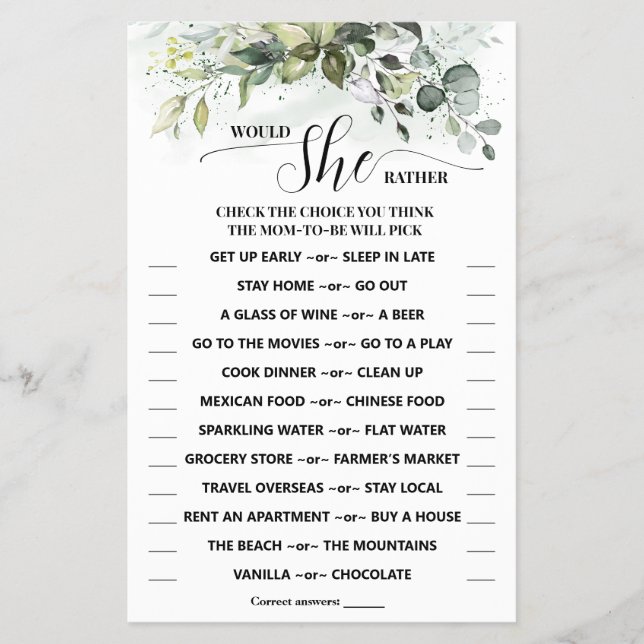 Skulle hon vara lite grön på babyvisaren? flygblad (Framsidan)