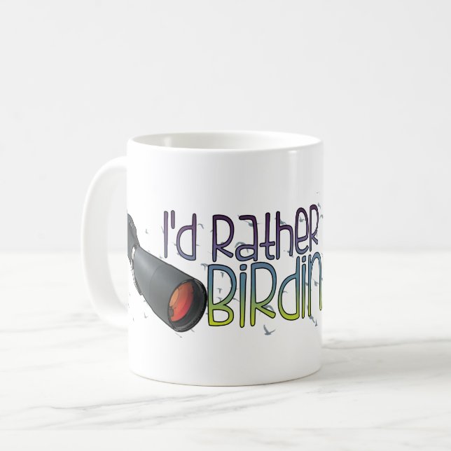 "Skulle jag är ganska den Birding" muggen Kaffemugg (Framsida vänster)
