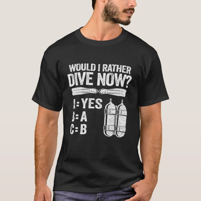 Skulle jag hellre dyka upp nu, Abc Diving Hobby Sc T Shirt (Framsida)