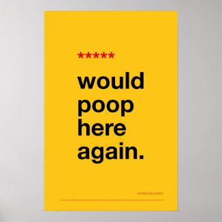 SKULLE KAKA HÄR IGEN – Rolig Badrumsskylt Poster