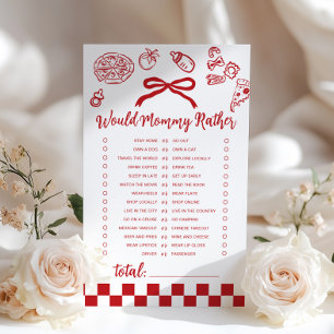 Skulle Mamma Hellre Bow Pizza babyshowerlek