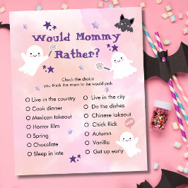 Skulle Mamma Hellre | Halloween Baby Shower-spel