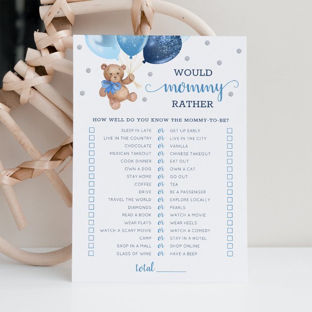 Skulle Mamma hellre spela babykläder Party-kort? Inbjudningar (Skapare uppladdad)