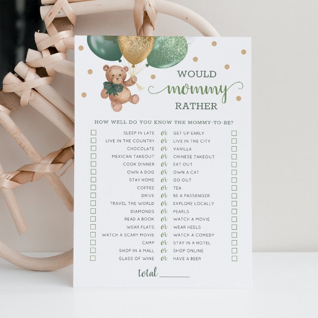 Skulle Mamma hellre spela babykläder Party-kort? Inbjudningar (Skapare uppladdad)