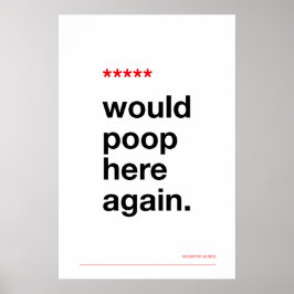 SKULLE SKITA HÄR IGEN – Rolig Badrumsskylt Poster