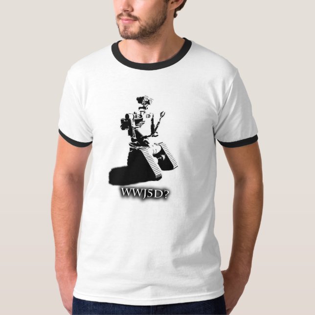 Skulle vad Johnny 5 gör? Tee (Framsida)