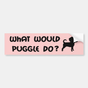 Skulle vad Puggle gör? Bildekal