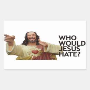 Skulle vem Jesus hat? Rektangulärt Klistermärke