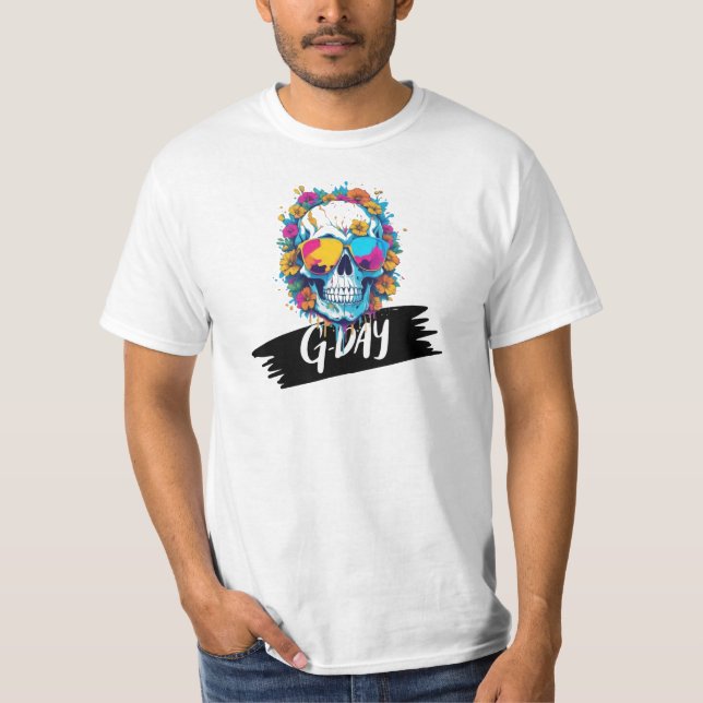 Skullelegans: Vackert grafik T Shirt (Framsida)