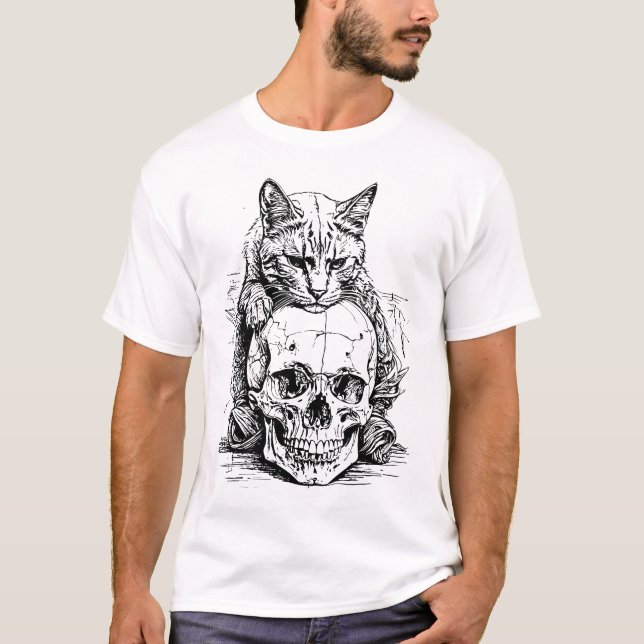 Skullens väktare: Mörk Cats Realm T Shirt (Framsida)