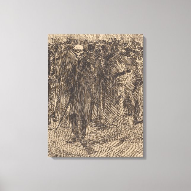 Skullet i folkmassan (av Albert Besnard) Canvastryck (Framsida)