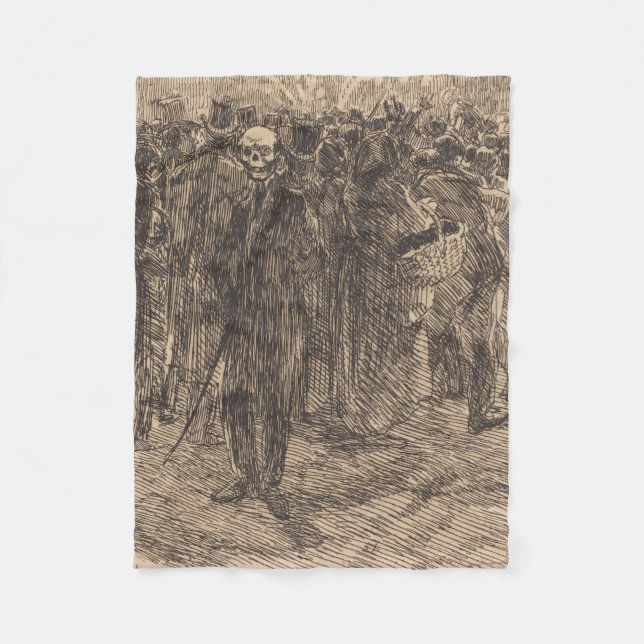 Skullet i folkmassan (av Albert Besnard) Fleecefilt (Framsidan)