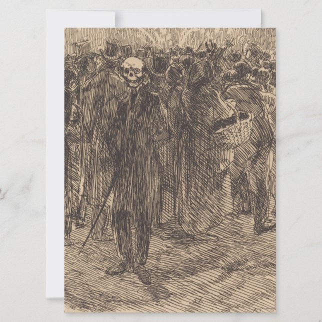 Skullet i folkmassan (av Albert Besnard) Kort (Framsida)