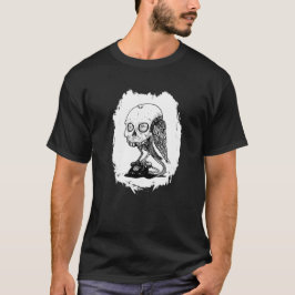 Skullfågel Ställande på en roterande telefon T Shirt
