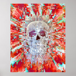 Skullfärgad pop Art Psychedelic Surreal Artwork Poster