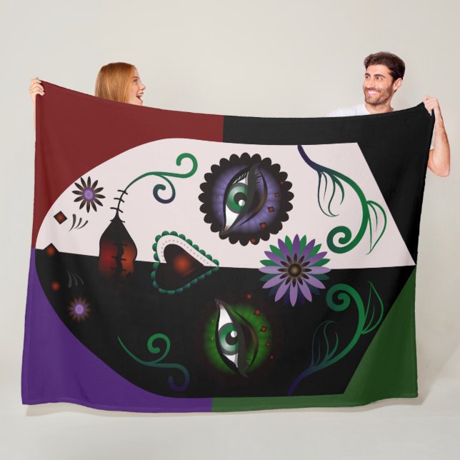 Skullfiltar - Fantasystecken för kvinnor Fleecefilt (På plats)