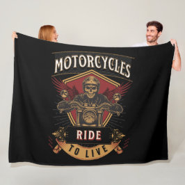 Skullfulla motorcyklar, körda fleecefilt