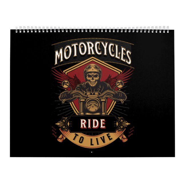 Skullfulla motorcyklar, körda kalender (Omslag)