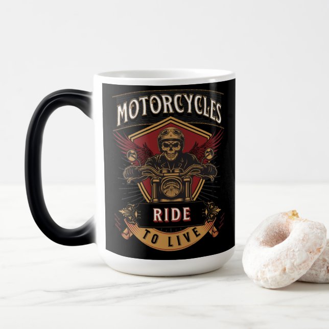 Skullfulla motorcyklar, körda magisk mugg (Med munk)