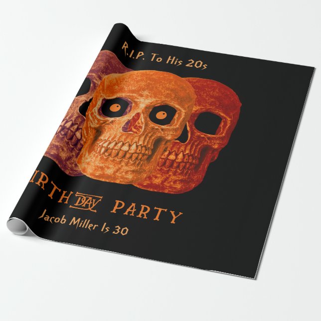 Skullfunnen Orange, gotisk födelsedag till hans 20 Presentpapper (Utrullad)