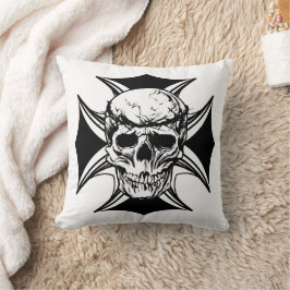 Skullgarvad illustration av krona kor kudde