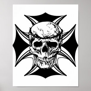 Skullgarvad illustration av krona kor poster