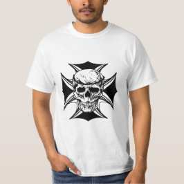 Skullgarvad illustration av krona kor t shirt