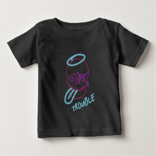 Skullgraffiti - Rosa, Lila, blått och svart T Shirt