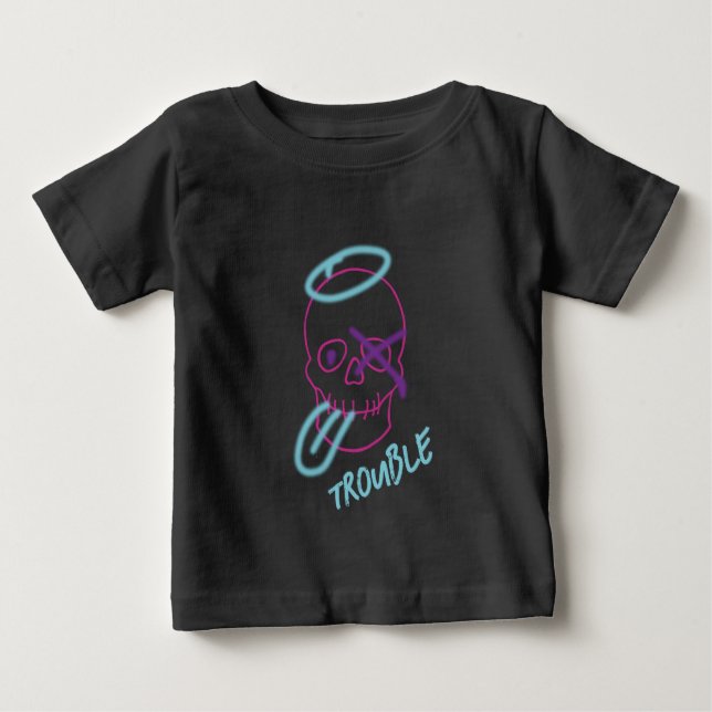 Skullgraffiti - Rosa, Lila, blått och svart T Shirt (Framsida)