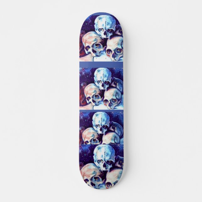 Skullgrafik Mini Skateboard Bräda 18,5 Cm (Framsida)