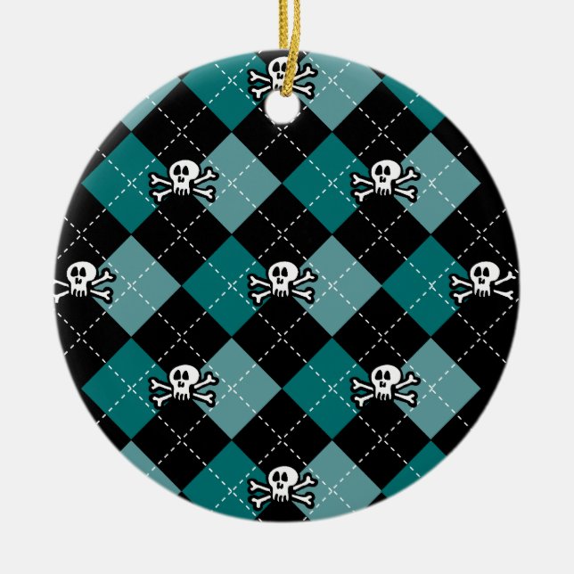 Skullgyle prydnad julgransprydnad keramik (Framsidan)