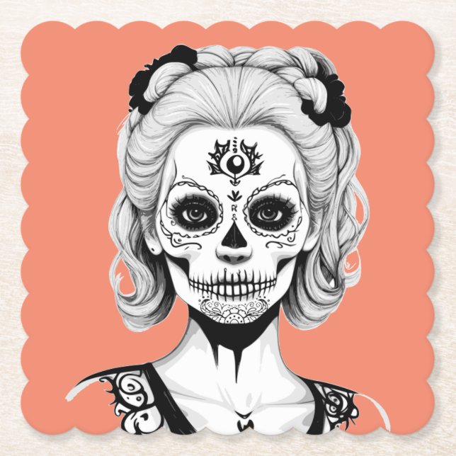 SKULLHEAD WOMAN UNDERLÄGG PAPPER (Framsida)