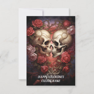 Skullhjärta, romer, gotik, anti-Valentineser Tack Kort