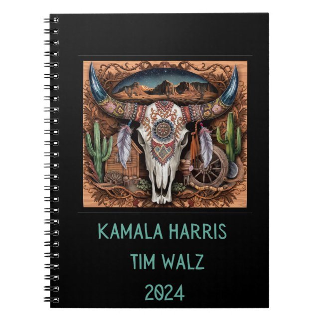 Skullhorns öknar. Harris-Walz. Svart Anteckningsbok (Framsidan)