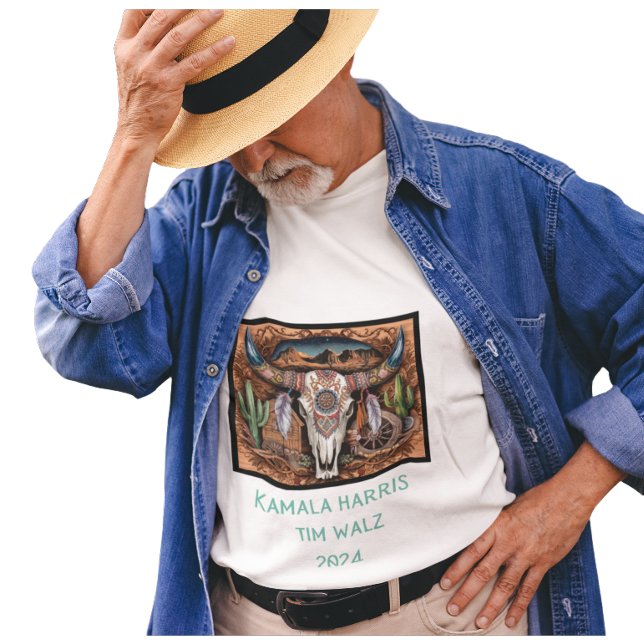 Skullhorns öknar. Harris-Walz. Svart T Shirt (Skapare uppladdad)