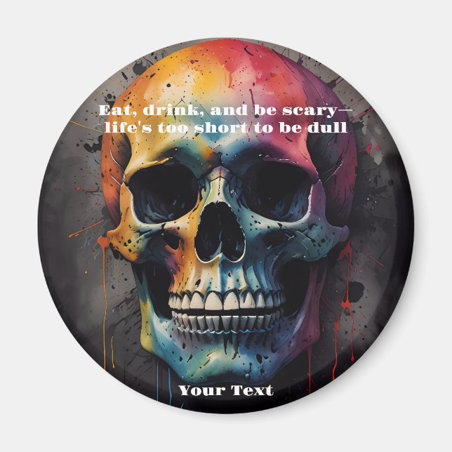 Skullhuvud för färgad magnet (Framsidan)