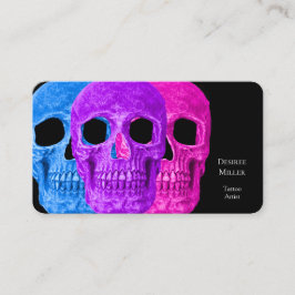 Skullhuvud - Göteborg Blue Rosa Lila Black Pop Art Visitkort